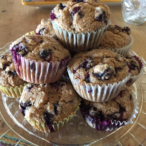 Jumbo Whole Wheat Blueberry Muffins