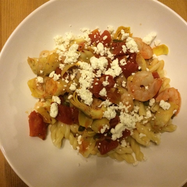 Shrimp Primavera with Goat Cheese