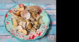 Baked Chicken Legs with Apples and Onions
