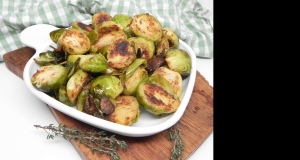 Pan-Fried Brussels Sprouts and Mushrooms with Thyme