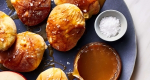 Air-Fried Apple Fritters with Salted Caramel Sauce