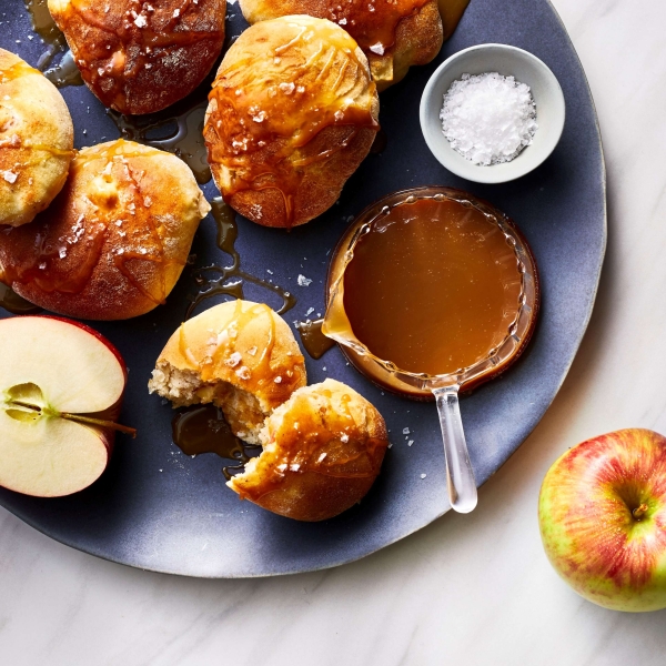 Air-Fried Apple Fritters with Salted Caramel Sauce