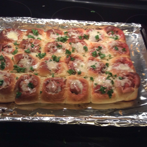 Meatball-Stuffed Garlic Bread Sliders