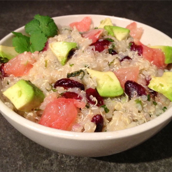 Quinoa Salad with Grapefruit, Avocado, and Arugula