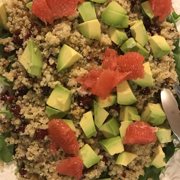 Quinoa Salad with Grapefruit, Avocado, and Arugula