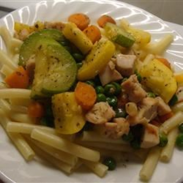 Bow Ties, Zucchini, Carrots, and Chicken