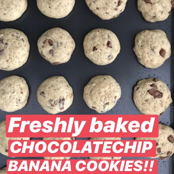 High Altitude Banana Chocolate Chip Cookies