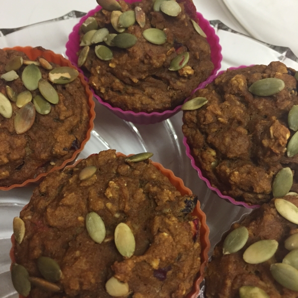 Healthy Pumpkin Cranberry Muffins