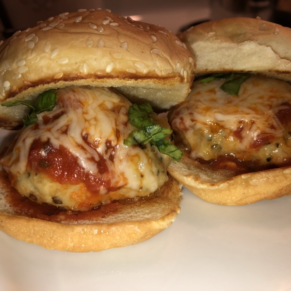 Chicken Parmesan Meatball Sliders