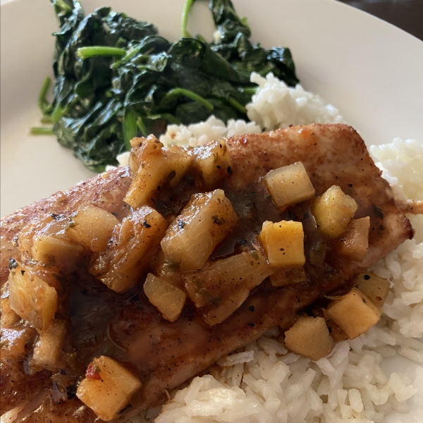 Mahi Mahi with Coconut Rice and Mango Salsa