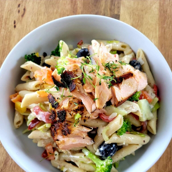 Blackened Salmon Pasta Salad