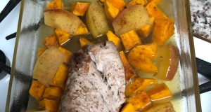 Pork Chops with Apples, Onions, and Sweet Potatoes