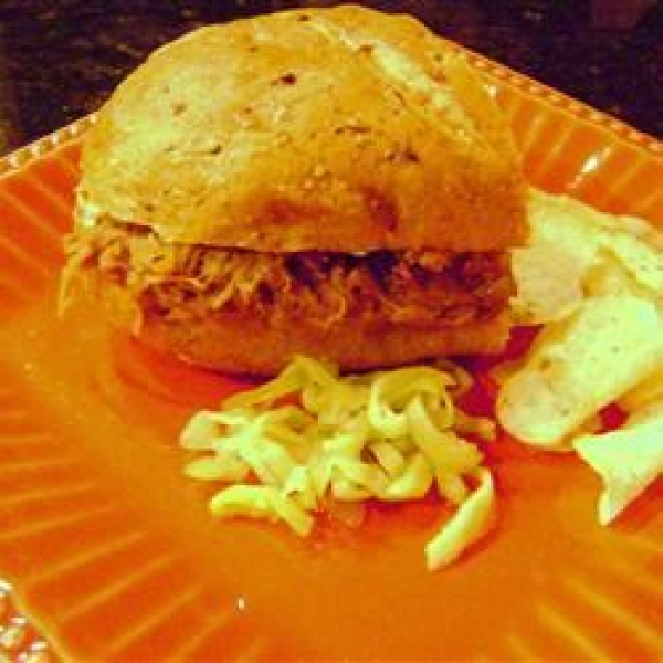 Slow Cooker Barbequed Pork for Sandwiches