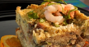 Seafood Strata with Pesto