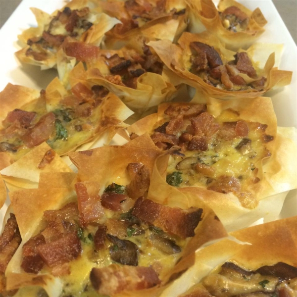 Chanterelle Mushroom and Bacon Tartlets