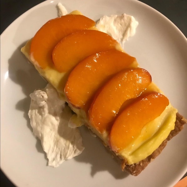 Tieton Apricot Tart with Basil Custard