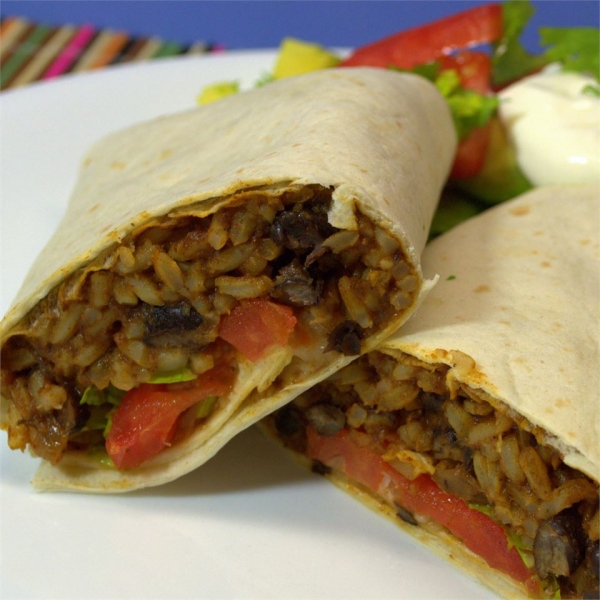 Black Bean and Rice Burritos