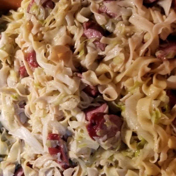 Cabbage and Smoked Sausage Pasta