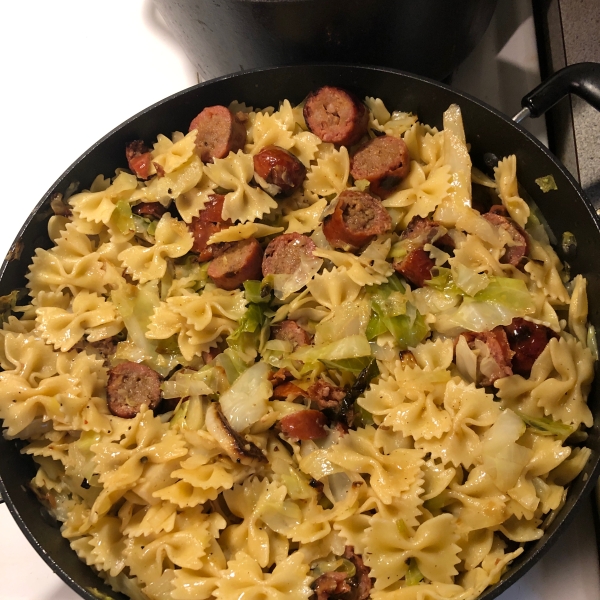 Cabbage and Smoked Sausage Pasta