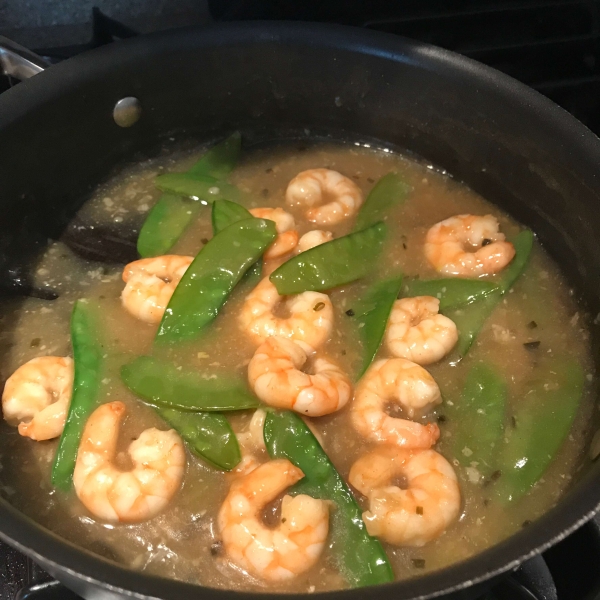 Stir-Fried Shrimp with Snow Peas and Ginger