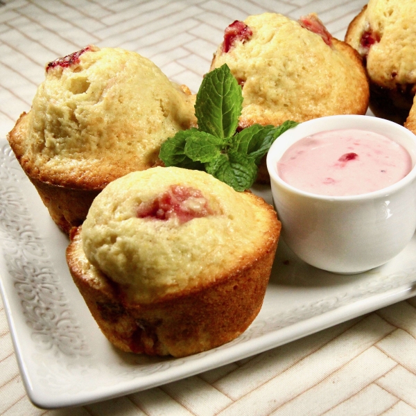 Strawberry Muffins with Cream Cheese Spread