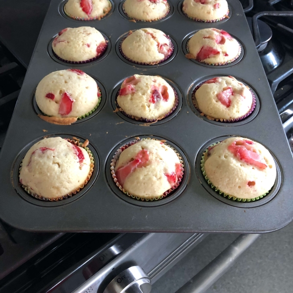 Strawberry Muffins with Cream Cheese Spread