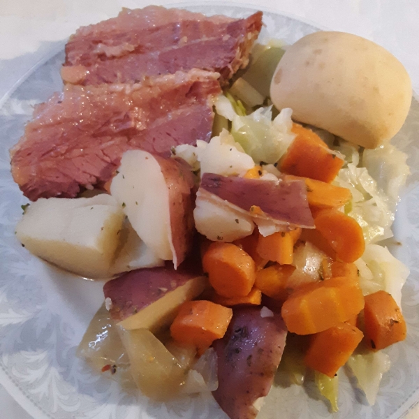 Dutch Oven Corned Beef and Cabbage