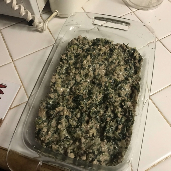 Ground Beef-Spinach Casserole