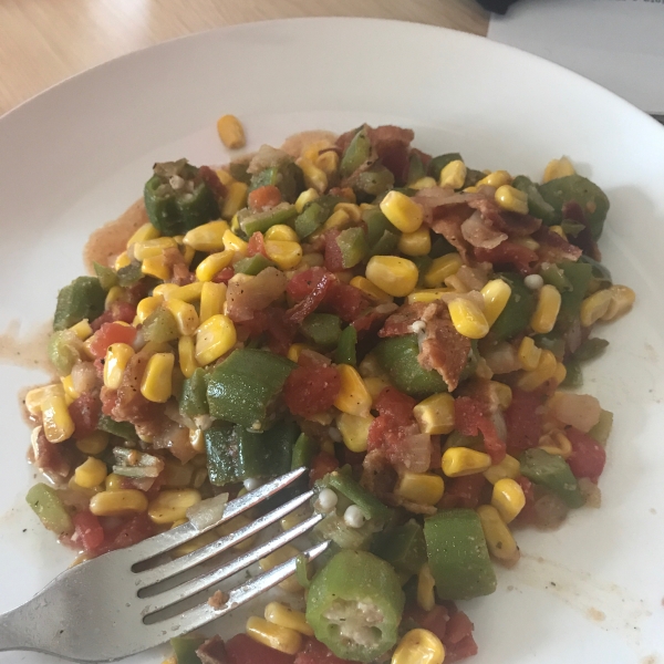 Okra, Corn and Tomatoes