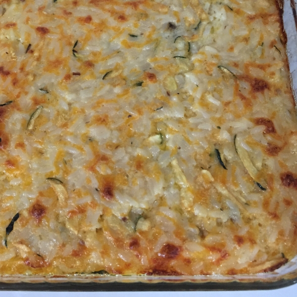 Cheesy Zucchini Rice Bake