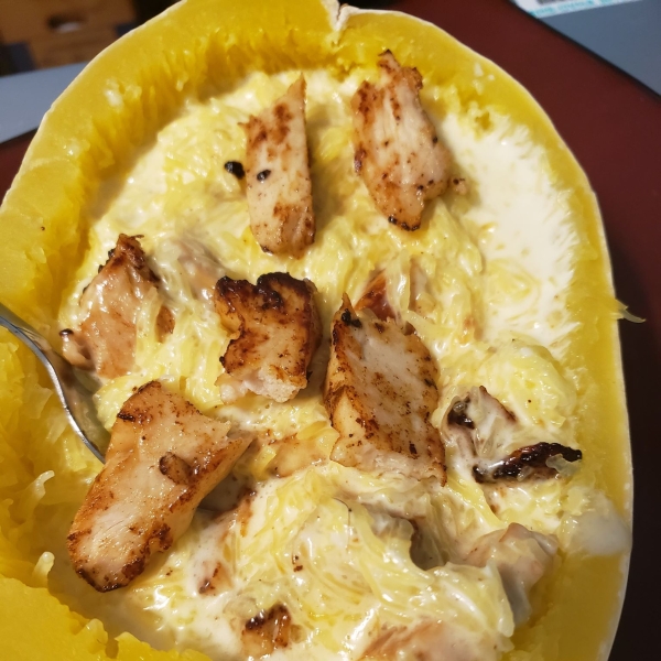 Chicken and Spaghetti Squash Alfredo