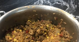 Three-Pepper Rice and Chicken Pot