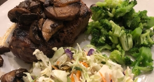 Thyme-Rubbed Steaks with Sauteed Mushrooms