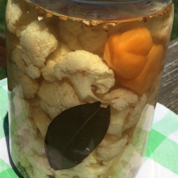 Hungarian Hot and Spicy Pickled Cauliflower