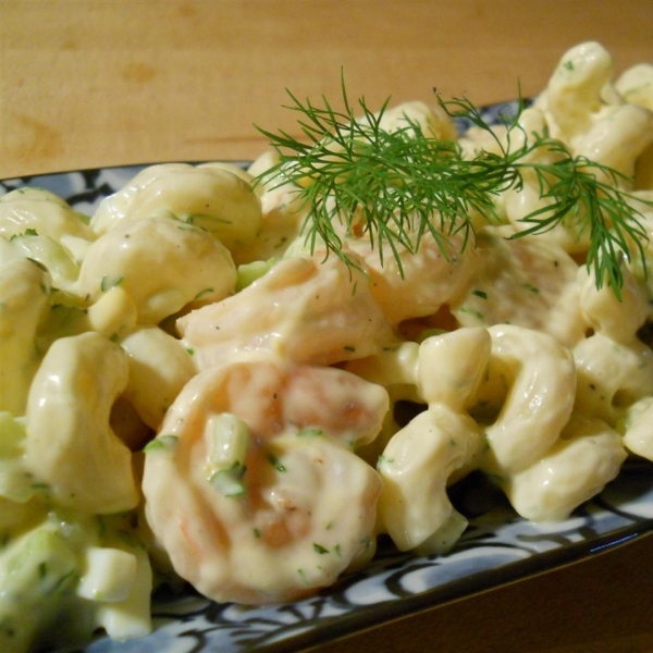 Grandma Bellows' Lemony Shrimp Macaroni Salad with Herbs