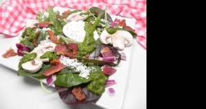 Saturday Breakfast Salad with Poached Egg and Chimichurri