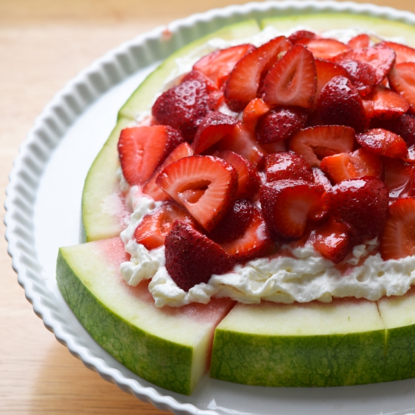 Strawberry Shortcake Watermelon Pizza