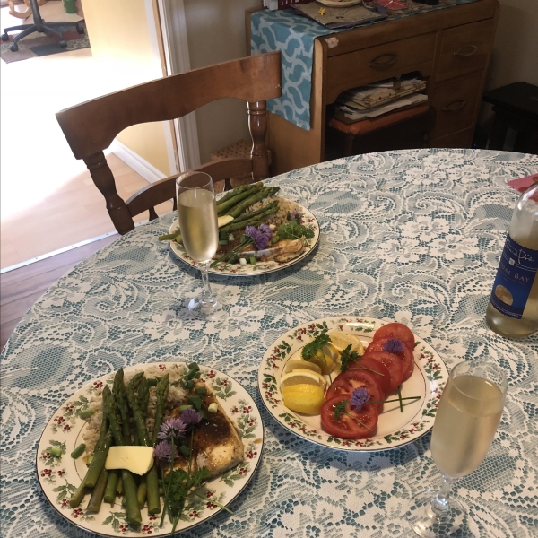 Halibut Cheeks with Ginger-Orange Sauce