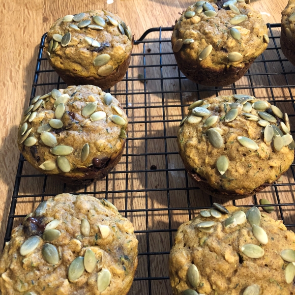 Healthy Pumpkin Zucchini Muffins