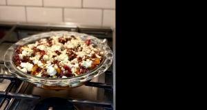 Sausage, Bell Pepper, and Feta Polenta Casserole