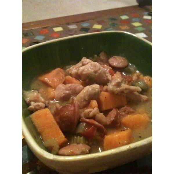 Spicy Turkey Sweet Potato Gumbo