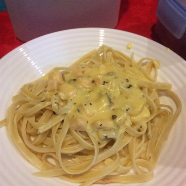 Salmon and Spinach Fettuccine