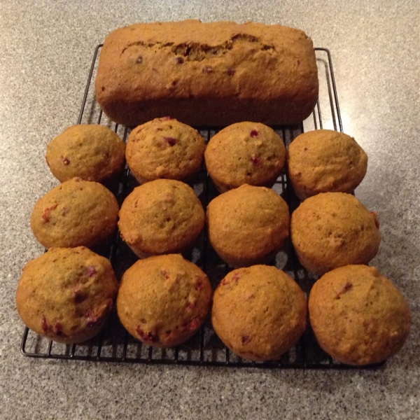 Quick Cranberry Pumpkin Muffins