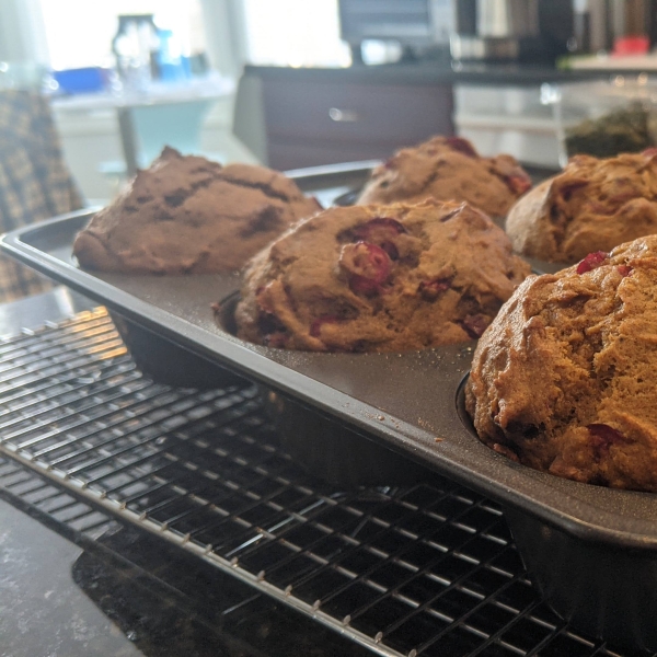 Quick Cranberry Pumpkin Muffins