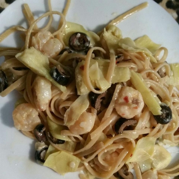 Artichoke and Shrimp Linguine