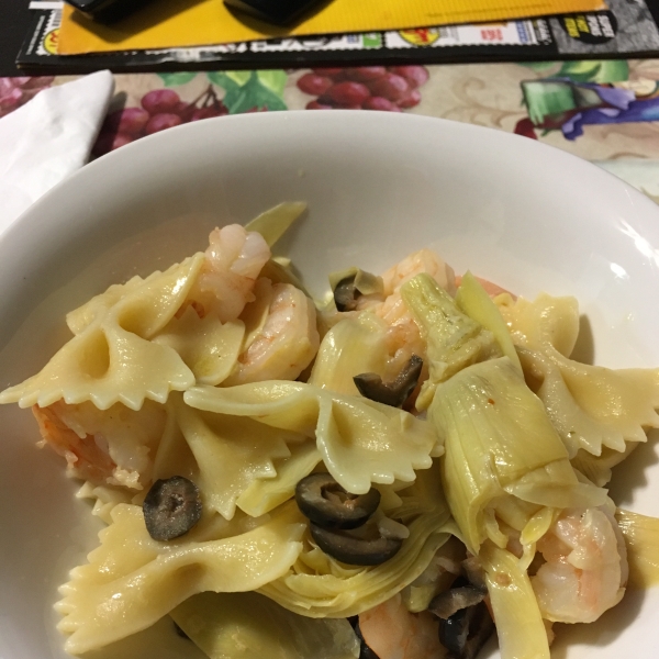 Artichoke and Shrimp Linguine