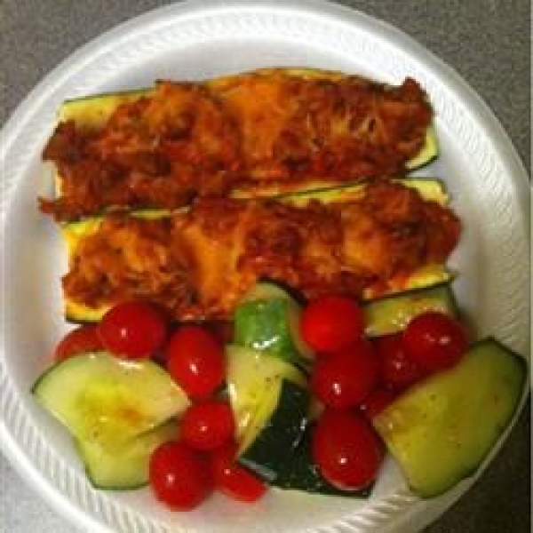 Zucchini Boats with Ground Turkey