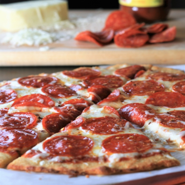 Keto Pepperoni Pizza with Fathead Crust