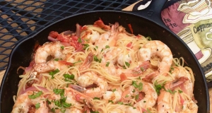 Grilled Shrimp with Fresh Tomato Sauce and Angel Hair Pasta