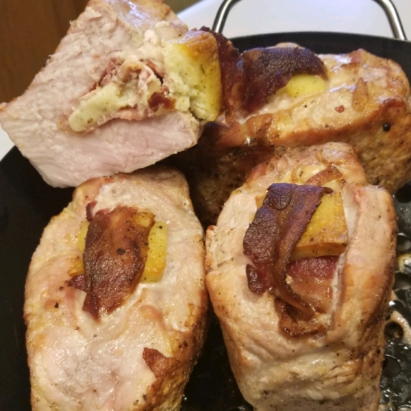 Blue Cheese, Bacon and Chive Stuffed Pork Chops